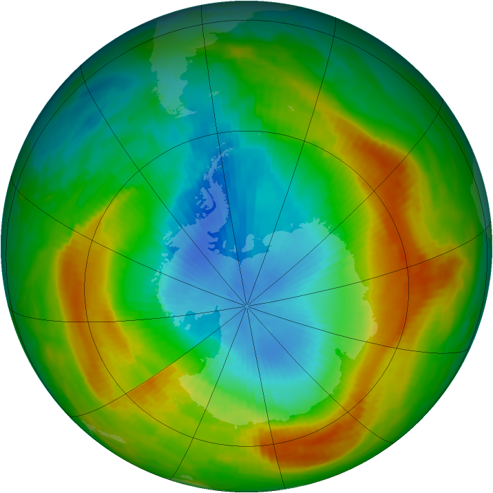 Antarctic ozone map for 08 November 1980